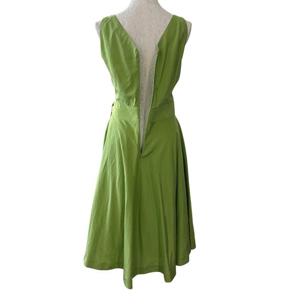 J Peterman Spring Silk blend V-neck sleeveless wrap Midi Dress Party Wedding - Picture 4 of 10